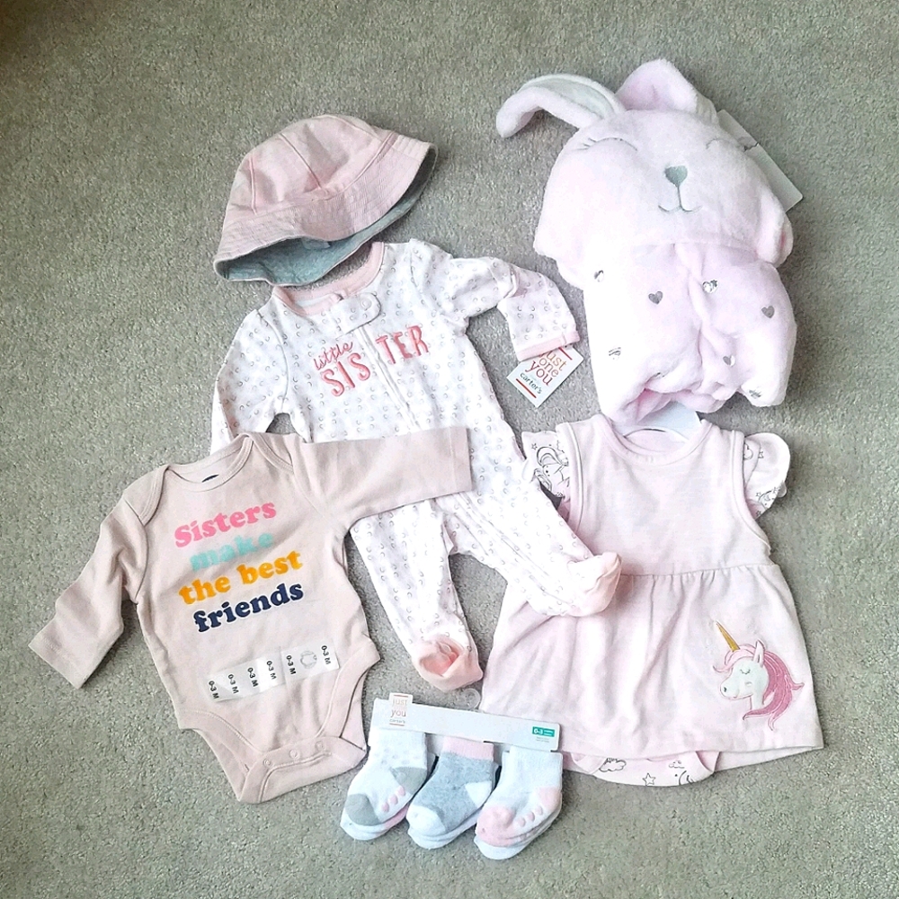 NWT Little Sister Babygirl Bundle NB / 0-3 Months
